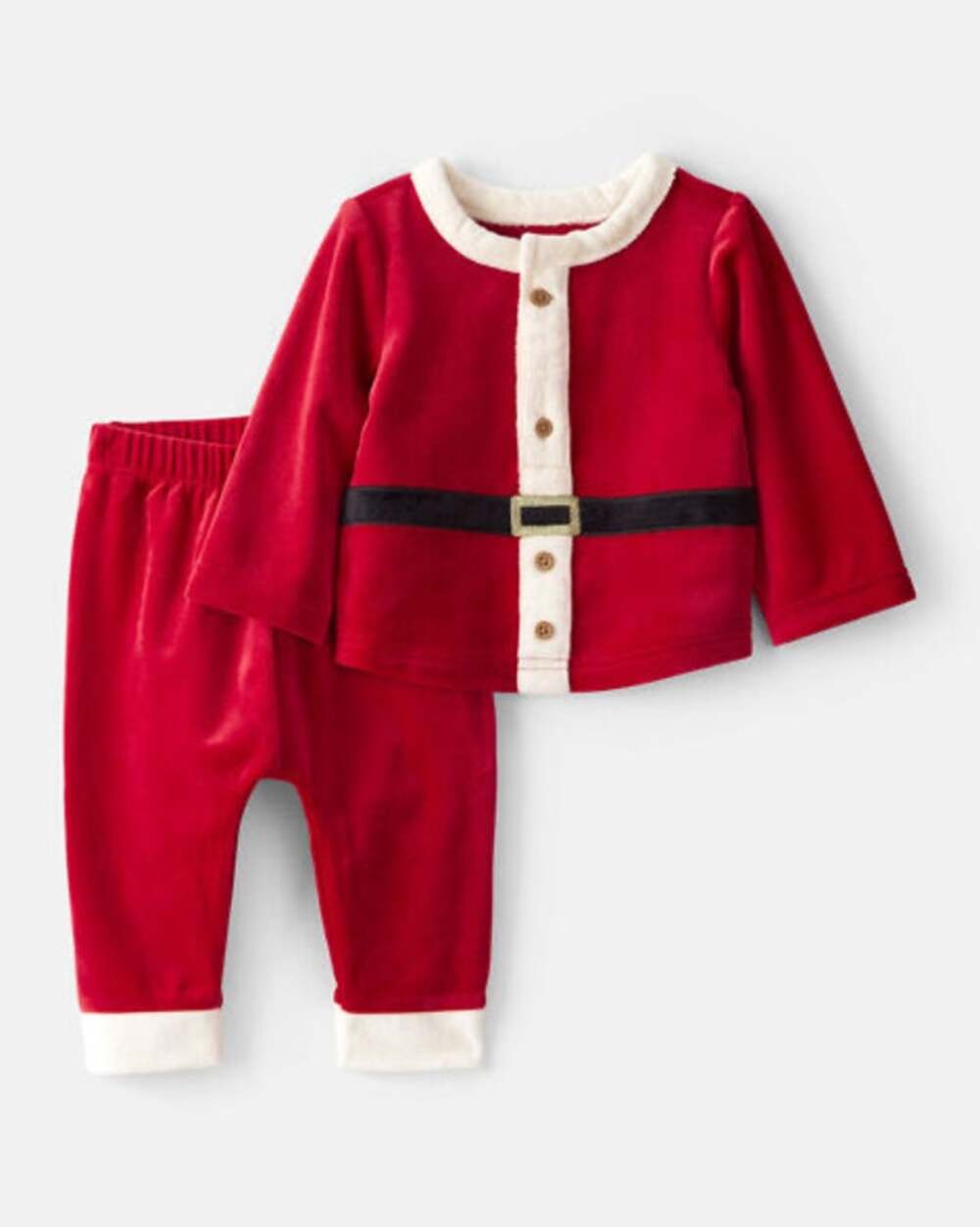 Carter's Christmas Baby 2PC Santa Holiday Long-Sleeve Tee & Pant Set Size 6M Red